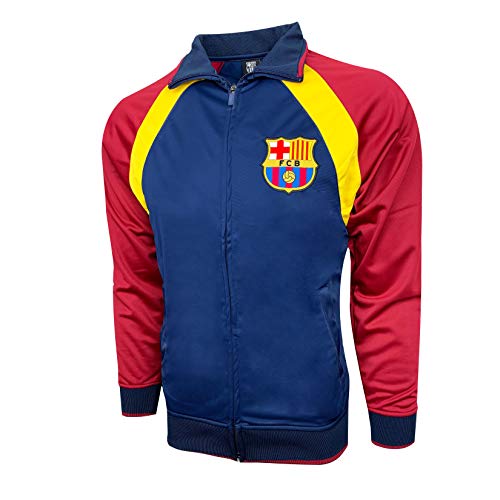 Rhinox Men's Barcelona Jacket Navy/Yellow, Licensed Barcelona Track Jacket (Medium) (Medium)