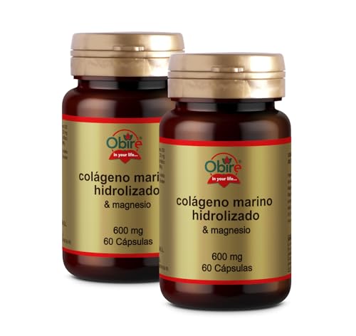 Obire | Colágeno Marino + Magnesio 600 mg. | 60 Cápsulas (Pack 2 Unidades) | Salud de la Piel, Huesos y Articulaciones.