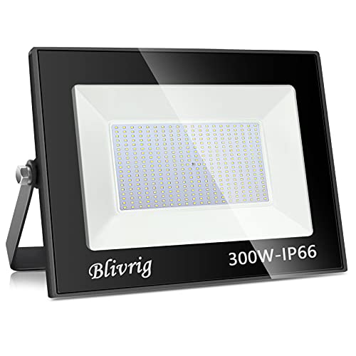 300W spot led extérieur 30000LM IP66 Imperméable Projecteur LED Exterieur Super Brillant Eclairage Extérieur Blanc froid(6000k) Sécurité spot led