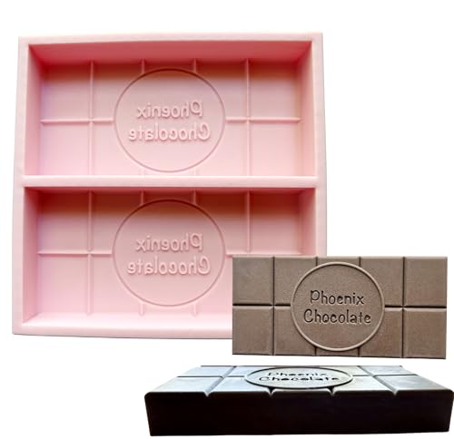 Custom Dubai Chocolate Bar Mold Silicone Chocolate Bar Molds, Deep Rectangular, 2 Cavity, Large Size...