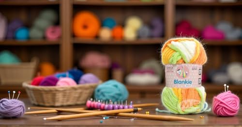Image of Ganga Knitting Yarn Thick Chunky Wool, Blankie Mango 500 gm Best Used with Needles, Crochet Needles Wool Yarn for Knitting, with Needle. by Ganga M