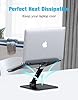 Babacom Laptop Stand, Ergonomic Foldable Computer Stand with Adjustable Height, Ventilated Aluminium Alloy Laptop Riser Desktop Book Stands Compatible with MacBook Air Pro, All 10-16" Laptops (Black) #2