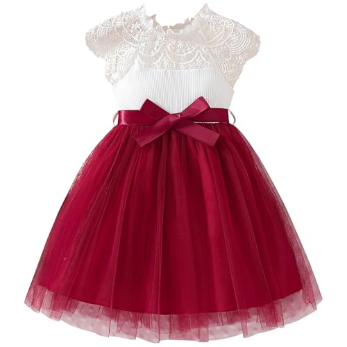 Girls Graduation Dresses Sleeveless Floral Embroidery Tulle Prom Dress Cute Puffy Wedding Party Dress with Bowknot