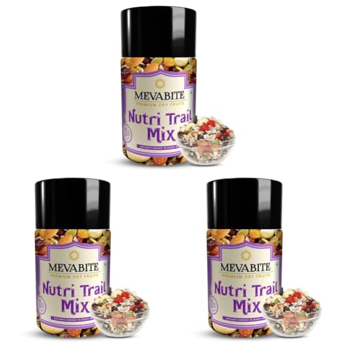 Image of MEVABITE Nutri Superfood Healthy Trail Mix 200g - Mixed Roasted Almond, Seeds Flax, Pumpkin, Sunflower | Dried Black Currant, Cashew, Cranberries with Black Raisins and Cherry | Healthy Snack