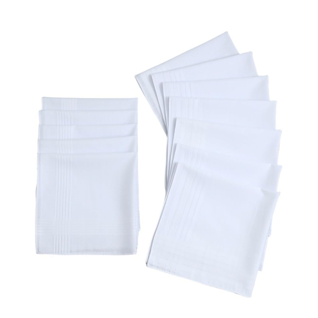 12 Stück reine weiße Taschentücher, Unisex-Taschentücher, Hochzeit Bräutigam und Braut Für Herren