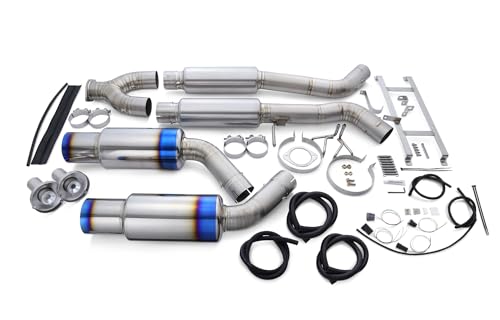 TOMEI Full Titanium Muffler Kit Compatible with 2009-11 Nissan 370Z VQ37VHR, Type D Exhaust Dual Exit - TB6090-NS02B