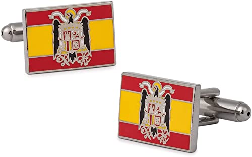 Gemelolandia | Gemelos Para Camisa Bandera España Aguila De San Juan Gemelos Originales Para Camisas | Para Hombres Y Niños | Regalos Para Bodas, Comuniones, Bautizos Y Otros Eventos