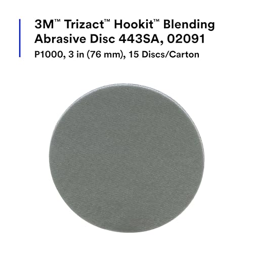 Image of 3M 02091 Trizact Hookit 3 inch P1000 Grit Blending Disc, Gray(Pack of 4)