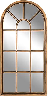 Creekwood Modena Indoor/Outdoor Lightweight Arched Window Wall Mirror, Brushed Copper/Bronze, W35cm x H71cm x D3cm
