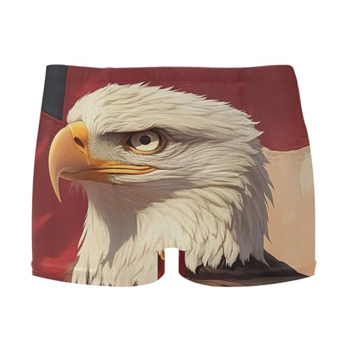July 4th American Flag Bald Eagle Mens Swim Trunk Swimwear Swim Brief Square Leg Board Short S S0407178
