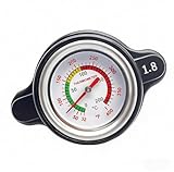 JkorkM High Pressure Radiator Cap Cover Temperature Temp Gauge 1.8 Bar 25.6Psi Fit for Honda, Kawasaki, Suzuki, Husqvarna Dirt Bike, Yamaha Motorcycle ATV Models High Pressure Radiator Cap
