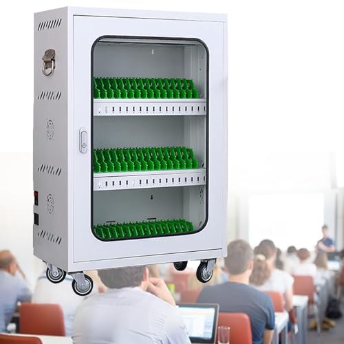 60-Port USB Charging Station for Mobile Phones, Rechargeable Storage Locker for Office &amp; Classroom, 20-Ports Cabinet, Fast Charging Solution for Cell Phones