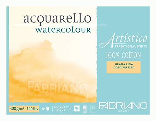 Fabriano ATW BL 4CO 10 °F GF Watercolour Paper White 45.5 x 61 cm Fabriano ATW BL 4CO 10 °F GF Watercolour Paper White 45.5 x 61 cm