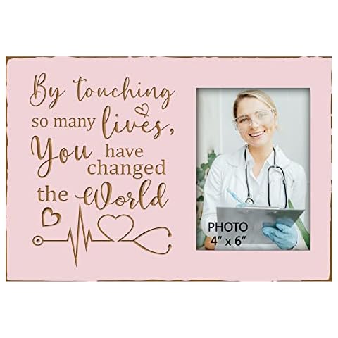 Yudarte Nurse Retirement Gifts for Women - Appreciation Thank You Female Retiring Gift Picture Frame 4x6 Inches - By Touching So Many Lives You Have Changed The World Cover
