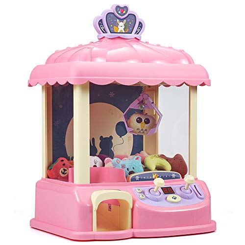 YIPING Claw Machine,C3 New Upgrade Claw Toy,Manual Mini Claw Machine, Intelligent System with Music and Lighting, Giving Children The Best Gift (Pink)