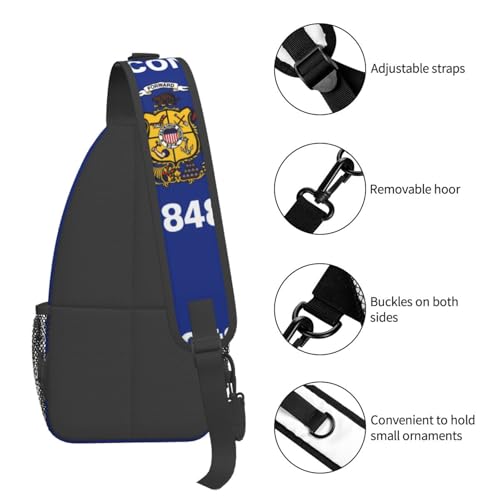 Mochila Urbana Unisex con Estampado de Bandera de Wisconsin miniatura 5