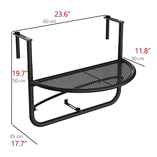 Table suspendue de balcon en fer table pliante réglable pour pont