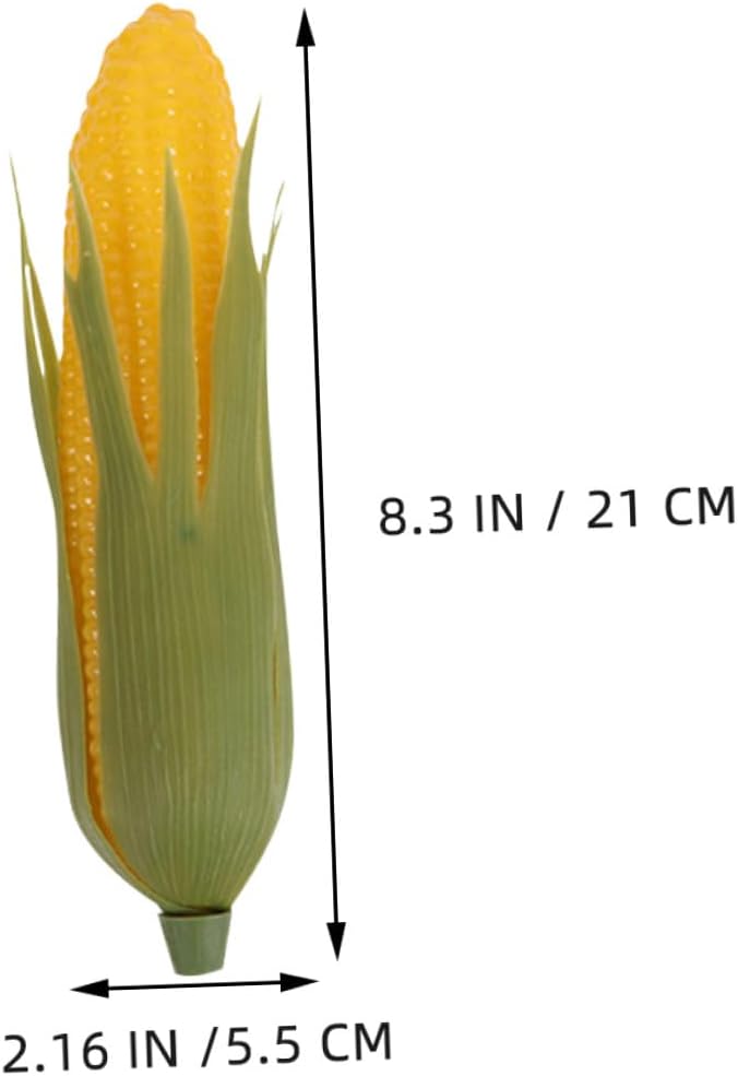 Unomor 10pcs Realistic Artificial Corn Models with Green Husk, Lifelike Faux Vegetable Props for Kitchen Decoration and Food Photography Display