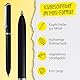 Online Miniatur Dreh-Kugelschreiber Black mit Metallclip, D1-Standardmine | Mini-Kuli fürs Portemonnaie | 8 cm Länge, passend für Geldbeutel & kleine Taschen für unterwegs | Schreibfarbe blau
