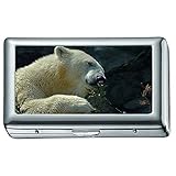 かわいいステンレス製IDまたはシガレットケース（キングサイズ）、シロクマシガレットケース/ボックス、クレジットカードケース女性男性用