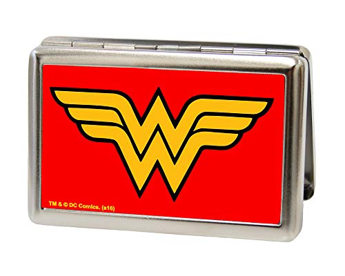 Buckle-Down Metal Wallet-Wonder Woman Logo Fcg Red