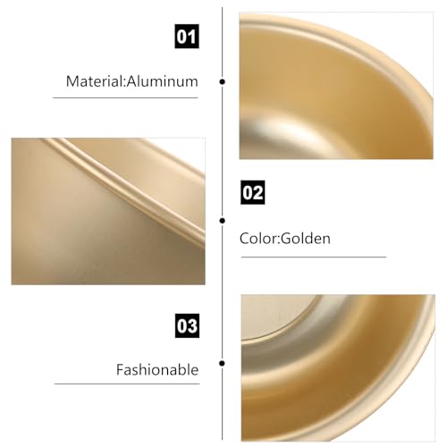 Lavabo de dorado con superficie lisa de gran capacidad y forma redonda 4