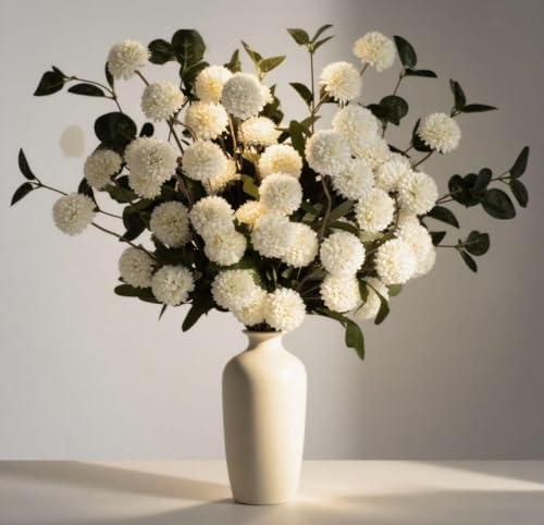 LESING 10pcs Long Stem Artificial Flowers with Eucalyptus for Vase,20"