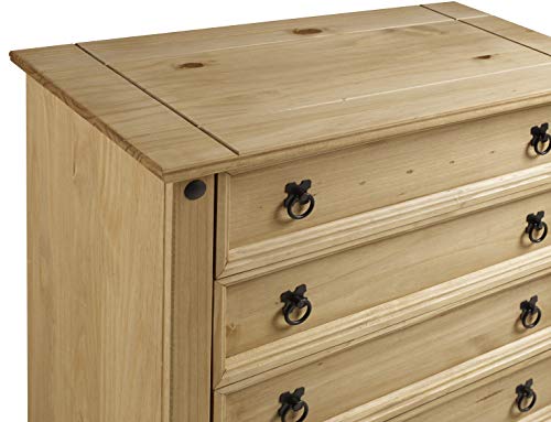 Mercers Furniture Corona 4 Drawer Chest, Wood, Antique Wax, 80 x 41 x 73 cm