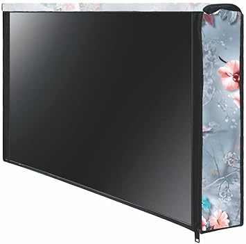 Acoma 32 Inch Smart LED TV Cover PVC Waterproof Printed With Transparent Polythene Layer Compatible for Sony, Mi, Kodak and Samsang Smart LED TV_Led-32-C-Blue-Red-FL