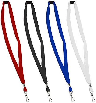 18-Inch Neck Lanyard with Clip & Safety Release - Choose from 4 Colors - ID Card