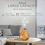 BZseed Aromatherapy Essential Oil Diffuser 550ml 12 Hours Wood Grain Aroma Diffuser with Timer Cool Mist Humidifier for Large Room, Home, Baby Bedroom, Waterless Auto Shut-off,7 Colors Lights Changing - Image 4