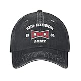 YYTSMG Gorra de béisbol Red Ribbon Army 1984 Unisex Anime Gorra de algodón Desgastado Retro al Aire Libre Correr Golf Desestructurado Sombrero Suave Regalos
