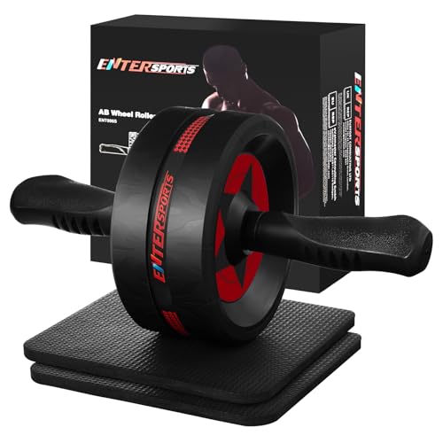 EnterSports Bauchroller, Bauchmuskeltrainer, Bauchmuskelroller mit Zwei Kniematte, Bauchrad Für Bauchmuskeltraining, Bauchtrainer für Zuhause, Geeignet für Anfänger, Fortgeschrittene und Profis EnterSports Bauchroller, Bauchmuskeltrainer, Bauchmuskelroller mit Zwei Kniematte, Bauchrad Für Bauchmuskeltraining, Bauchtrainer für Zuhause, Geeignet für Anfänger, Fortgeschrittene und Profis