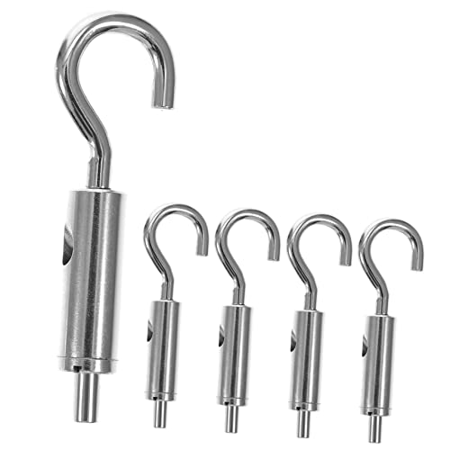 5 piezas de tensores tipo gancho y ojo para cable de acero, para tensado de cables, uso en iluminación, exhibiciones y maquinaria miniatura 1