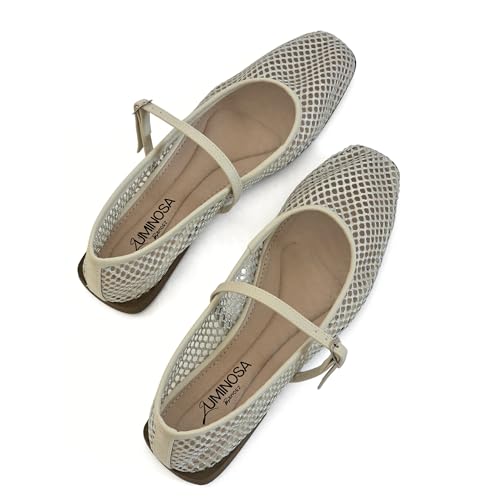 LUMINOSA Women’s Square-Toe Mary Jane Flats