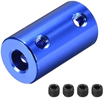 uxcell 1/4 Inch to 1/4 Inch Bore Rigid Coupling Set Screw L25XD14 Aluminum Alloy,Shaft Coupler Connector for 3D Printers, Motor Accessories,Dark Blue,2pcs