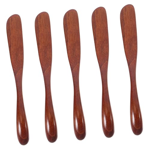 HAWILLOSCH 5 Piezas De Vajilla Cuchillo Para Pan Raspador De Mantequilla Esparcidor De Sándwich Esparcidor De Queso Para Alimentos Esparcidor De Mermelada Madera Marrón Reutilizable