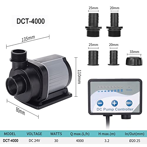 Pompe d'aquarium ZTBH DCT-4000 pour stabiliser le débit d'eau douce