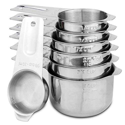 Image of 7-Piece 18 /8 Stainless Steel Measuring Cups Set, Silver