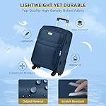 LARVENDER Softside Luggage Sets 3 Piece, Expandable Carry on Luggage 22x14x9 Airline Approved with TSA Lock Spinner Wheels, Lightweight Rolling Suitcase for Men and Women, Blue - Image 4