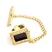 Rectangle Dark Screen Silver & Gold Tone Tie Tacks