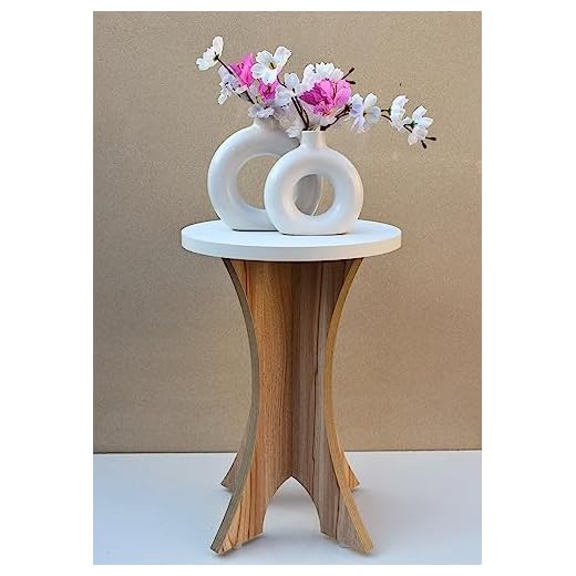 Beautiful Wooden Side Table/End Table/Plant Stand/Tea Table/Stool Living Room Furniture Round Shape (17 Inch)