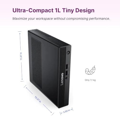 Lenovo ThinkCentre Tiny Desktop Business Mini PC, Intel Core CPU, 32GB DDR5 RAM, 1TB PCIe SSD, Ultra-Quiet Design, Up to 3 Monitors, 4K Support, HDMI, DP, WiFi 6, Bluetooth, KB&Mouse, Windows 11 Pro — view 5