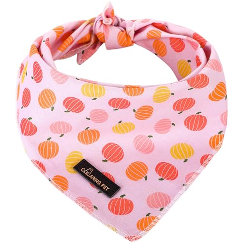 ARING PET Hund Bandana, Baumwolle Kürbis Hund Bandanas Bequem Rosa Hunde Dreieck Lätzchen Halstuch für Kleine und Große Hunde und Katzen