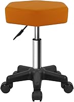 Vista 8 de FURWOO Taburete con ruedas hexagonales con ruedas para spa y salón de masaje, color negro