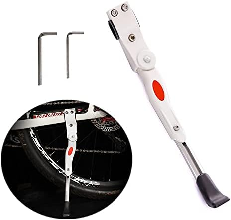 GOODTY Adjustable Bike Kickstand Aluminum Alloy Bicycle Side Kickstands Bike Stand for 24-29 inch Mountain Bike/Adult Bike/Sports Bike (White)