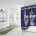 GABSHAIM Custom Dog Shower Curtain American Flag Love with Pitbull Polyester Waterproof Bath Curtains with 12 Hooks Bathroom Decor 72 x 80 Inch Style 5