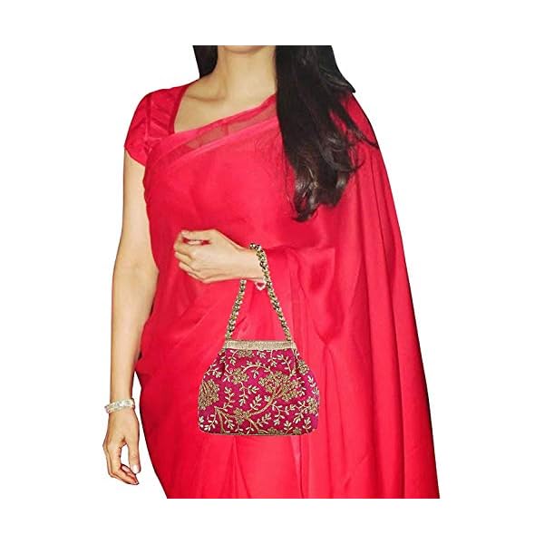 Kuber Industries Women Polyester Embroidered Woman Potli Bag, Pink-Ctktc31391 - Image 7