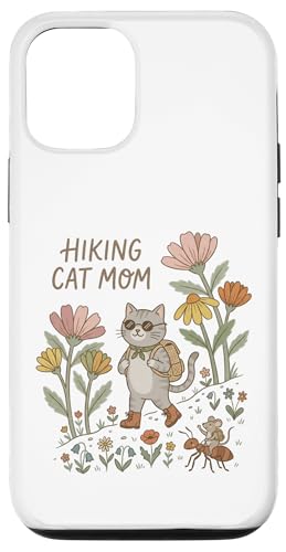 Hiking Cat Mom Cute Floral Adventure �X�}�z�P�[�X iPhone 12/12 Pro �p