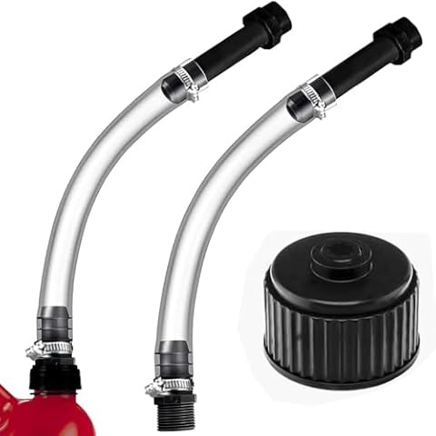 KP KOOL PRODUCTS Racing Fuel Filler Hose - Fuel Jug Hose Utility - 15" Transparent Gas Can Hose with stopper cap, vent plug. Fits VP Racing, Pit Posse, Space Saver, Jazz, Jegs and Scribner (1 PACK) Cover